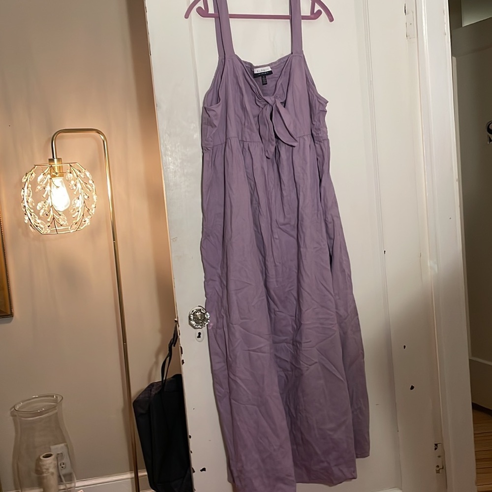 Eloquii Elements Linen Maxi Summer Plus Dress sz26 - Picture 1 of 5